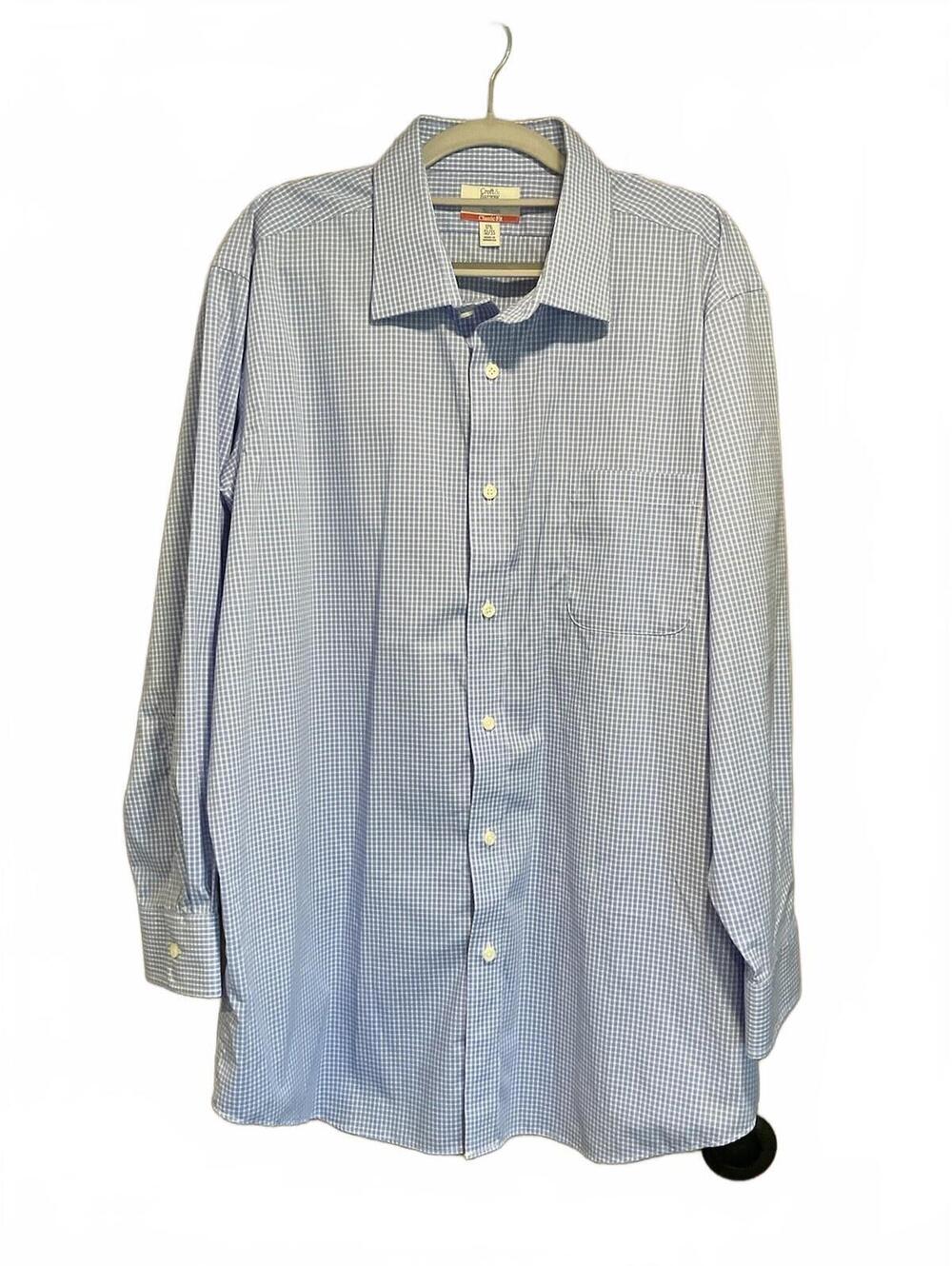 Croft And barrow No Iron Classic Fit Mens Long Sleeve Button Up Shirt 17.5/32-33